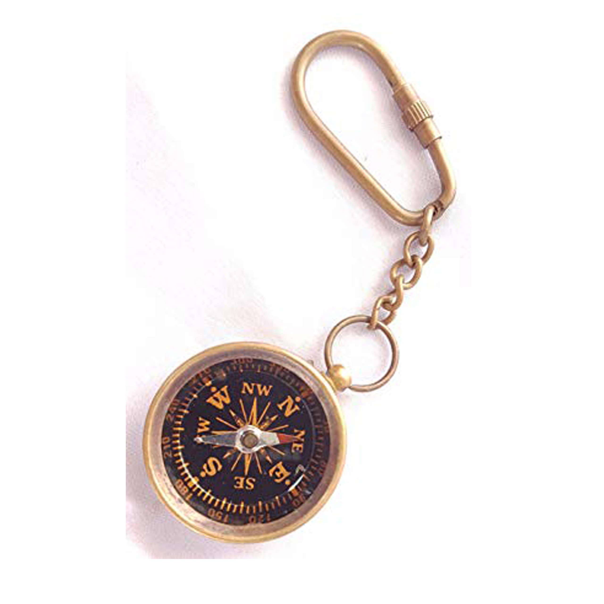 VINTAGE ANTIQUE NAUTICAL MARITIME SOLID BRASS COMPASS KEY CHAIN KEYRING GIFT 
