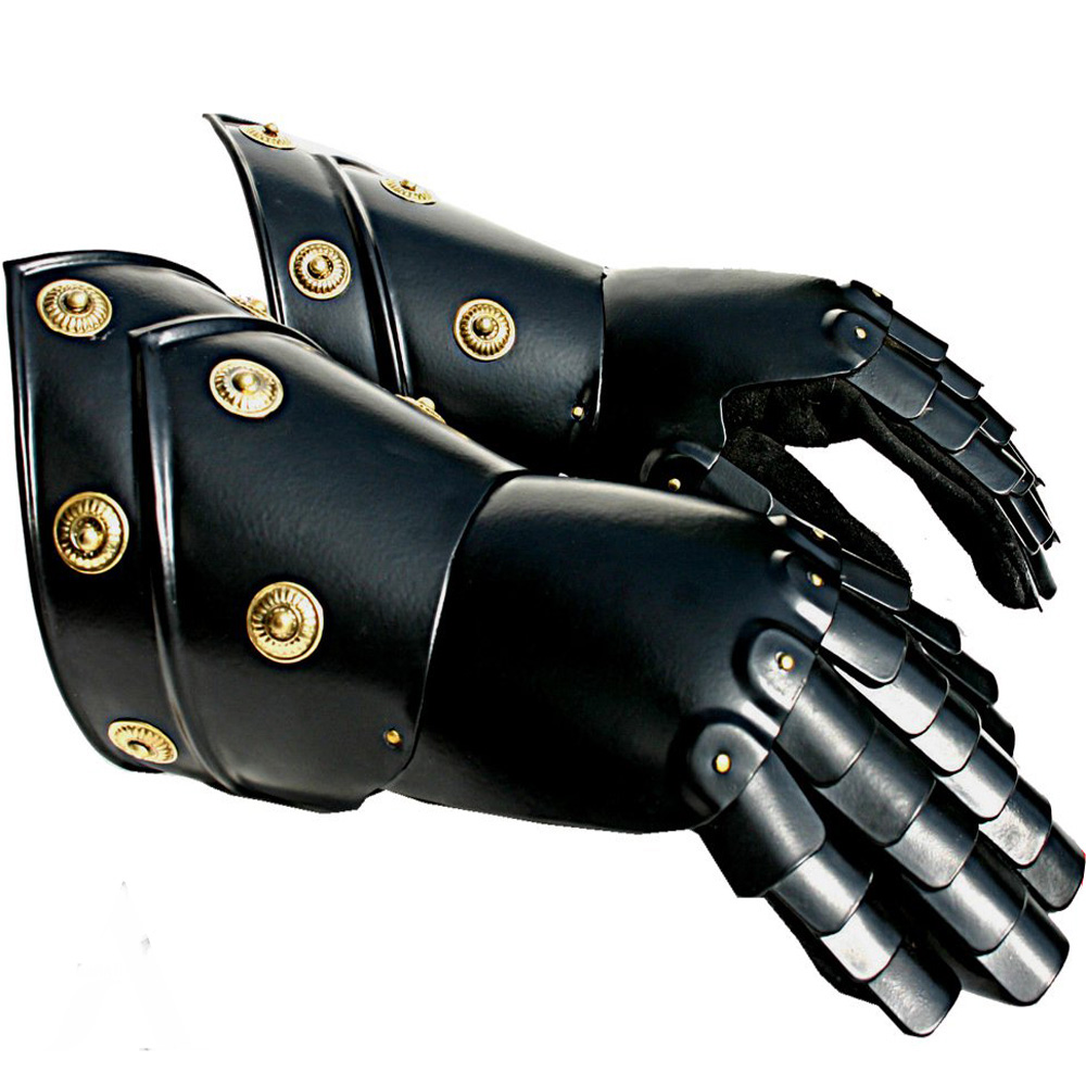 Fully Wearable Larp Medieval Pair Of Gauntlets Knight Armor Gloves Bracers 