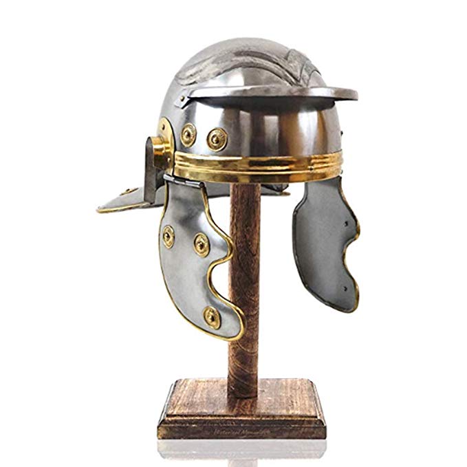 Medieval Historical Armor Adult Size Roman Officer Centurion Helmet With Stand 