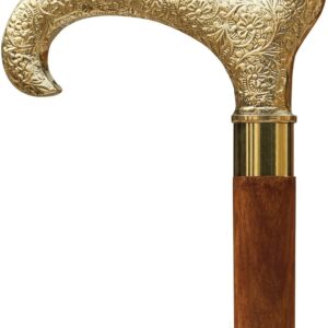Wooden Cane with Golden Finish